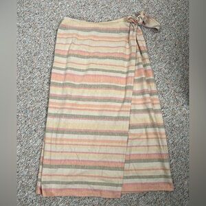 Talbots Pink and Tan Striped Skirt
